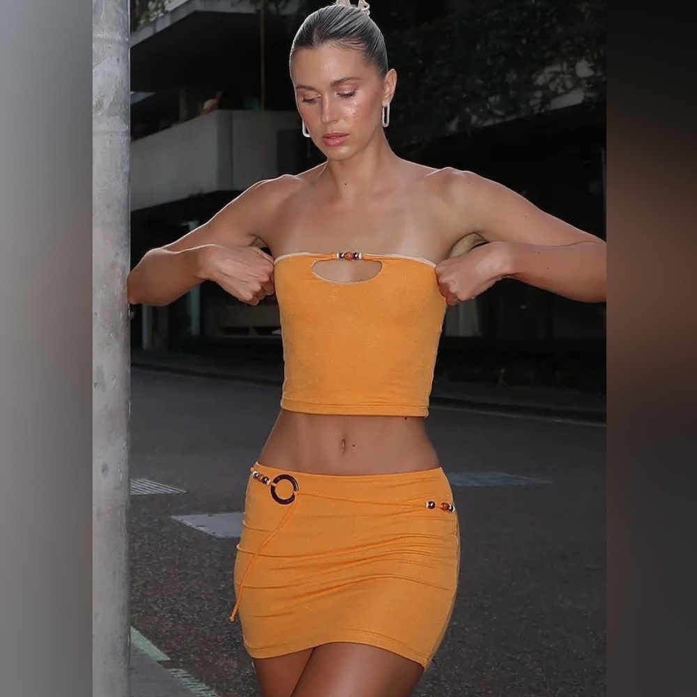 NWT White Fox Mini Skirt and Tube Top Set | Size XS